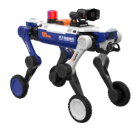 治安巡邏四足機器狗 （輪足，集成一體式遙控器+對講照明+警示燈+自主跟隨）