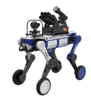 反恐防暴輪足機(jī)器狗 （大狗，輪足）【自組網(wǎng)+集成一體式遙控器+38mm六連發(fā)射器+捕捉網(wǎng)發(fā)射器+雙光三軸增穩(wěn)云臺】